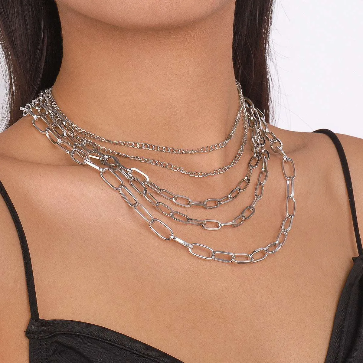 Silvertone Cable Chain Necklace Set sold by Zulily product image thumbnail 2
