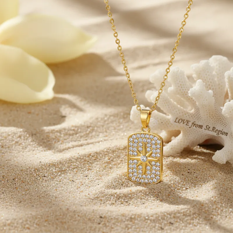 Cubic Zirconia & Goldtone Star Rectangle Pendant Necklace made by Zulily