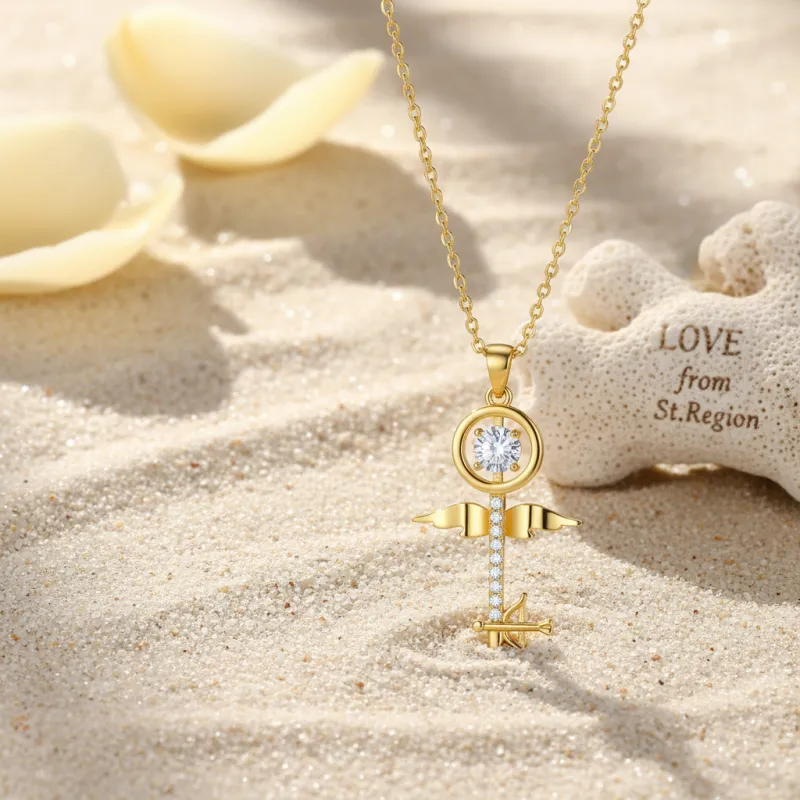 Crystal & Cubic Zirconia Key Pendant Necklace made by Zulily