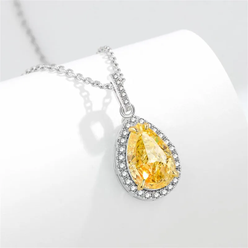 Yellow Crystal & Cubic Zirconia Drop Pendant Necklace made by Zulily