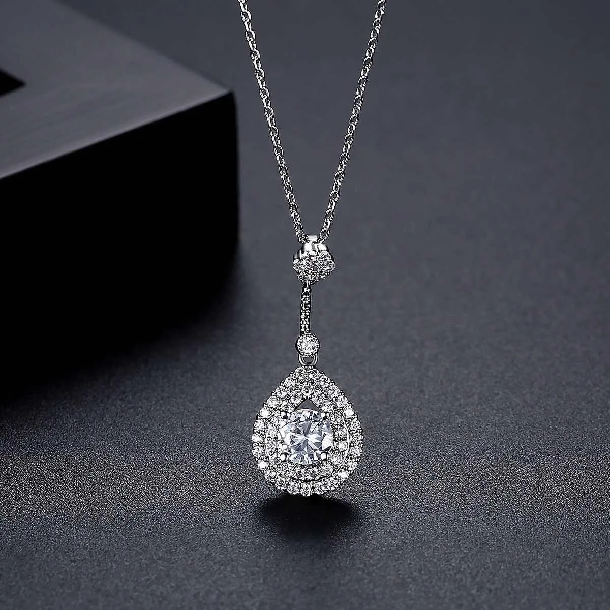 Crystal & Cubic Zirconia Silvertone Drop Pendant Necklace sold by Zulily