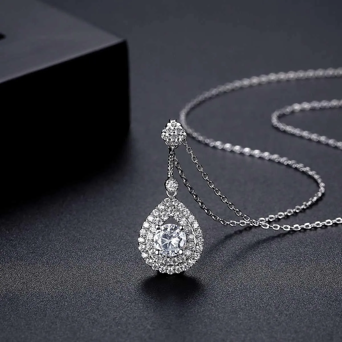 Crystal & Cubic Zirconia Silvertone Drop Pendant Necklace sold by Zulily product image thumbnail 3