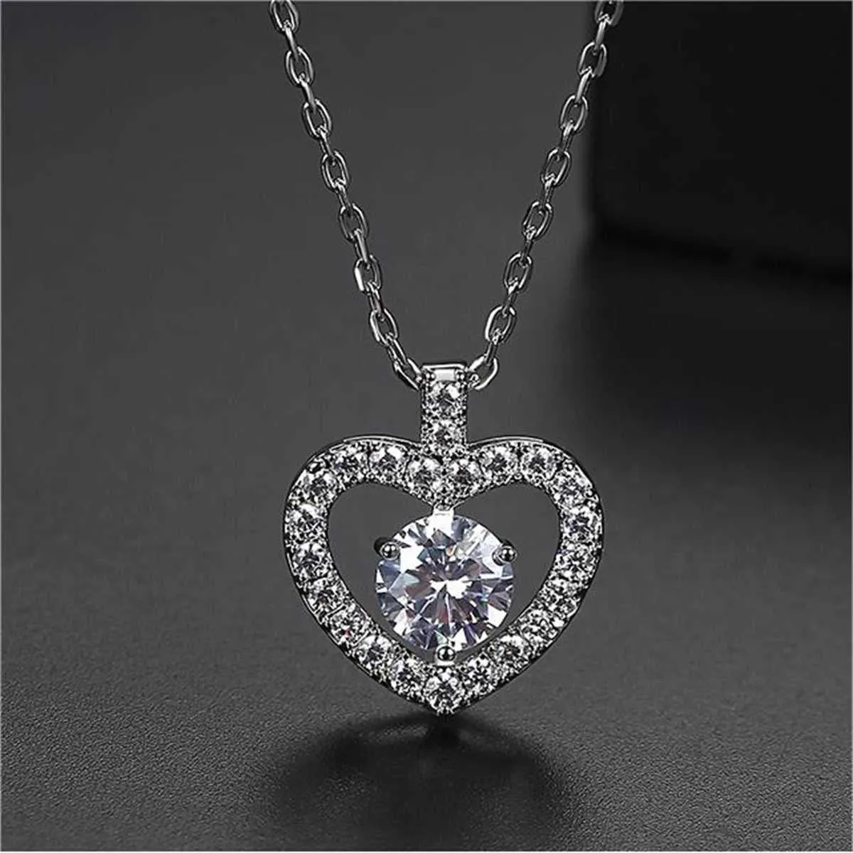 Crystal & Cubic Zirconia Openwork Heart Pendant Necklace sold by Zulily product image thumbnail 2