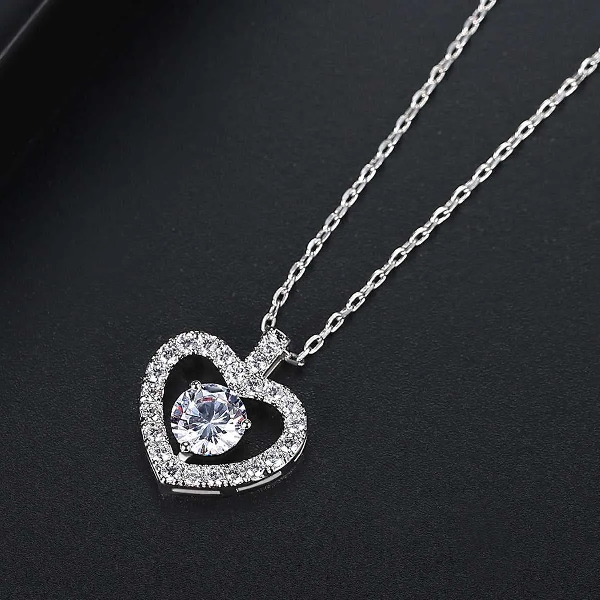 Crystal & Cubic Zirconia Openwork Heart Pendant Necklace sold by Zulily product image thumbnail 3