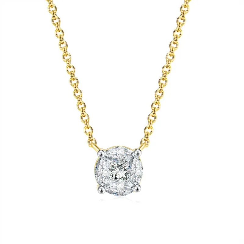 Marquise Crystal & Two-Tone Round Pendant Necklace made by Zulily