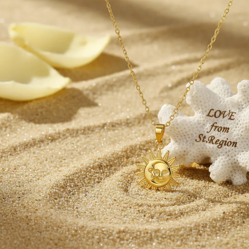 Goldtone Sun Pendant Necklace made by Zulily