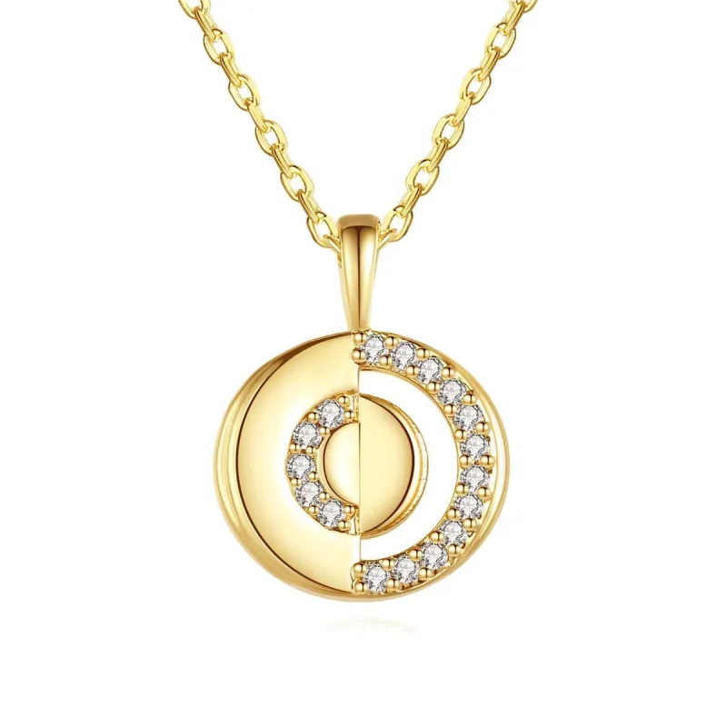 Cubic Zirconia & Goldtone Openwork Round Pendant Necklace made by Zulily