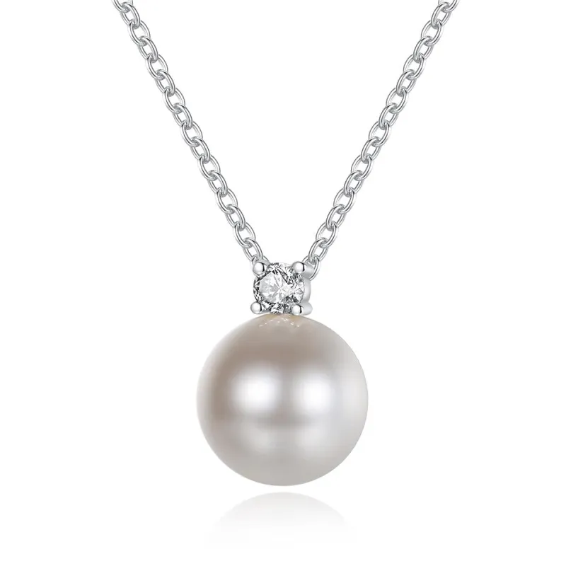 Cubic Zirconia & Pearl Silvertone Ball Pendant Necklace made by Zulily