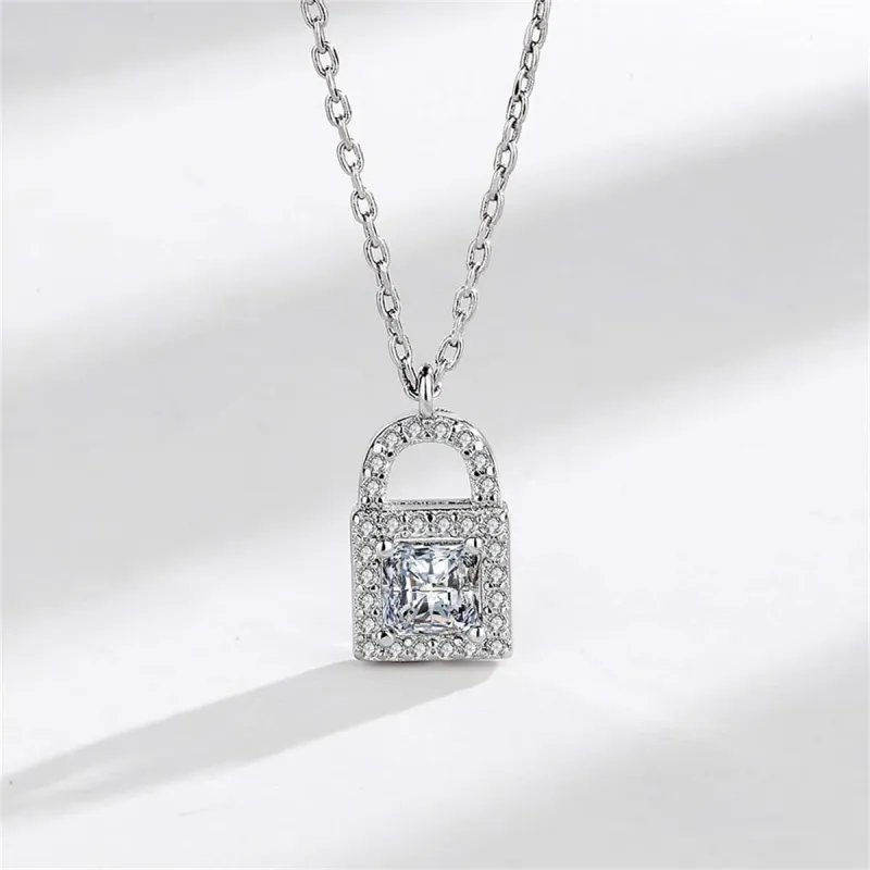 Crystal & Cubic Zirconia Silvertone Lock Pendant Necklace made by Zulily
