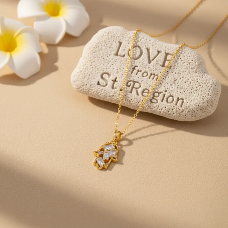 Crystal & Cubic Zirconia Hamsa Pendant Necklace made by Zulily