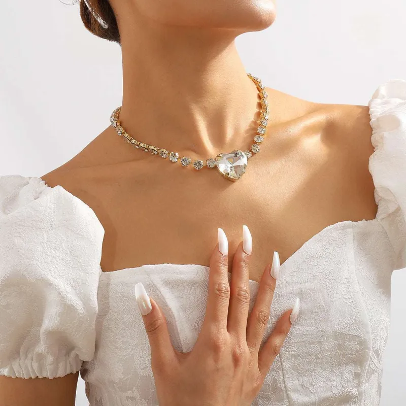 Crystal & Cubic Zirconia Heart Pendant Necklace made by Zulily