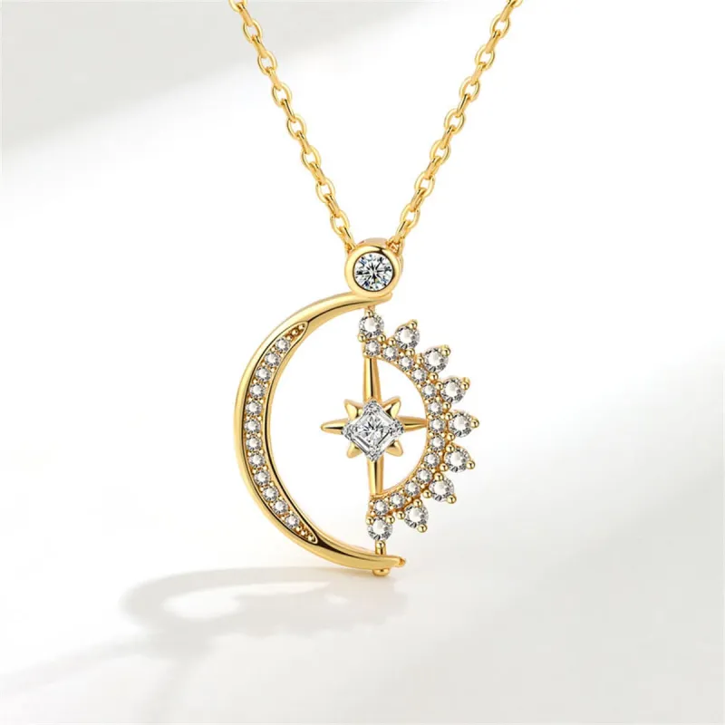 Crystal & Cubic Zirconia Goldtone Celestial Spinning Pendant Necklace made by Zulily