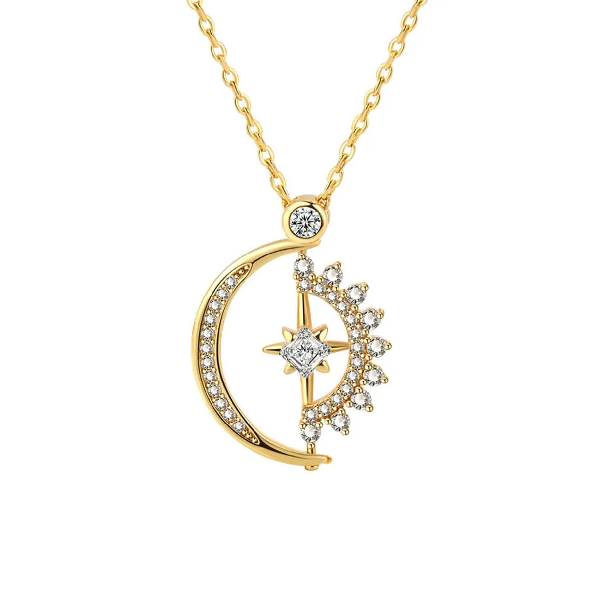 Crystal & Cubic Zirconia Goldtone Celestial Spinning Pendant Necklace sold by Zulily product image thumbnail 2