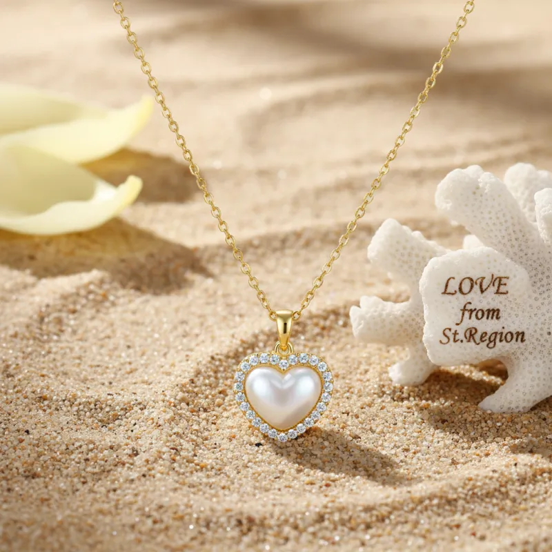 Pearl & Cubic Zirconia Goldtone Heart Pendant Necklace made by Zulily