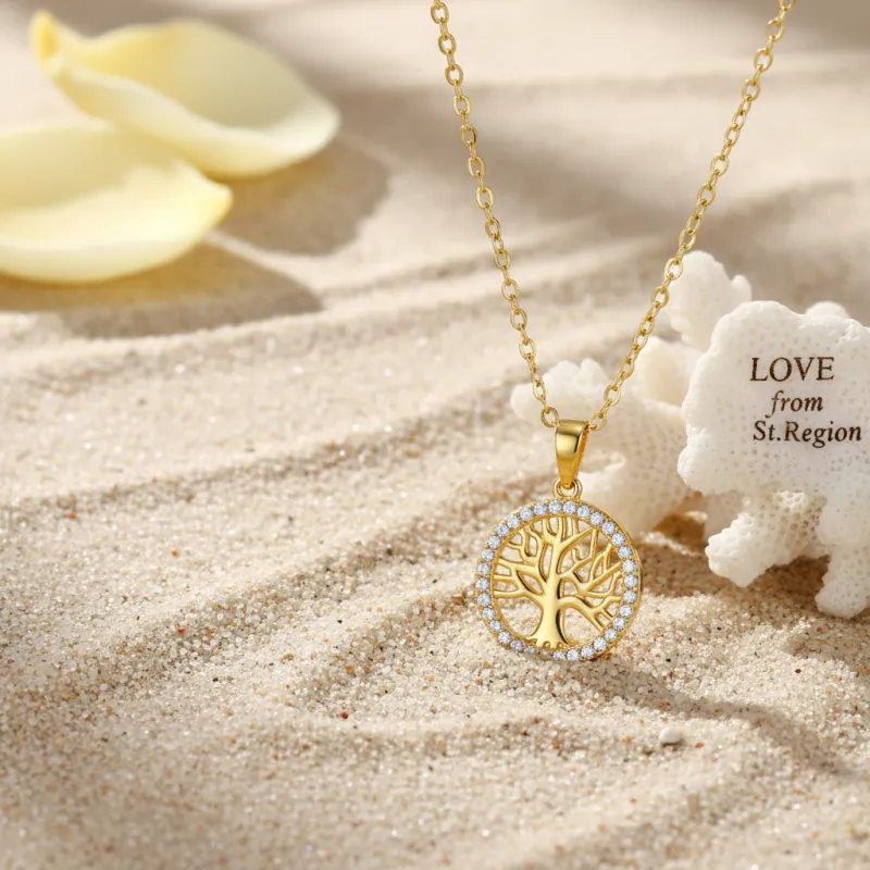 Cubic Zirconia & Goldtone Life Tree Pendant Necklace made by Zulily