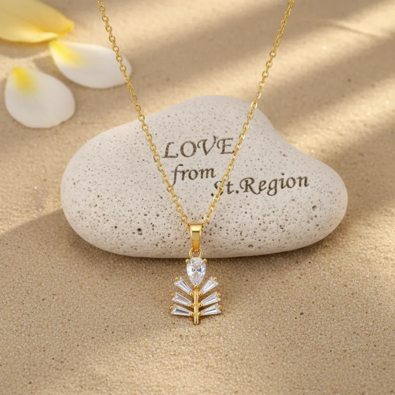 Crystal & Goldtone Branch Pendant Necklace made by Zulily