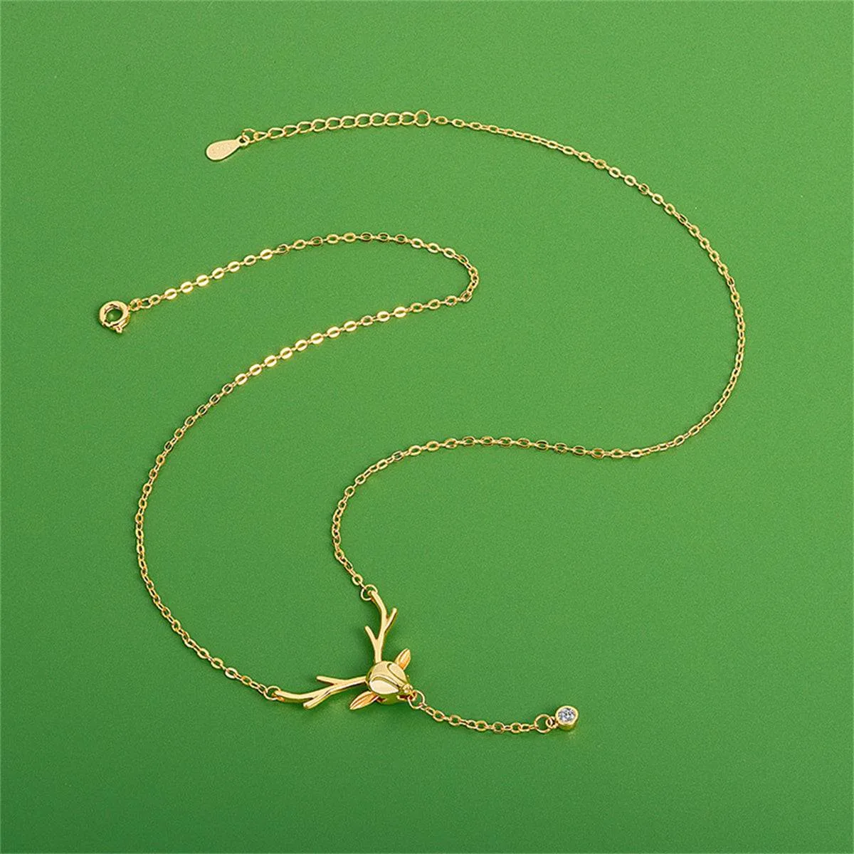 Cubic Zirconia & Goldtone Reindeer Pendant Necklace sold by Zulily product image thumbnail 3