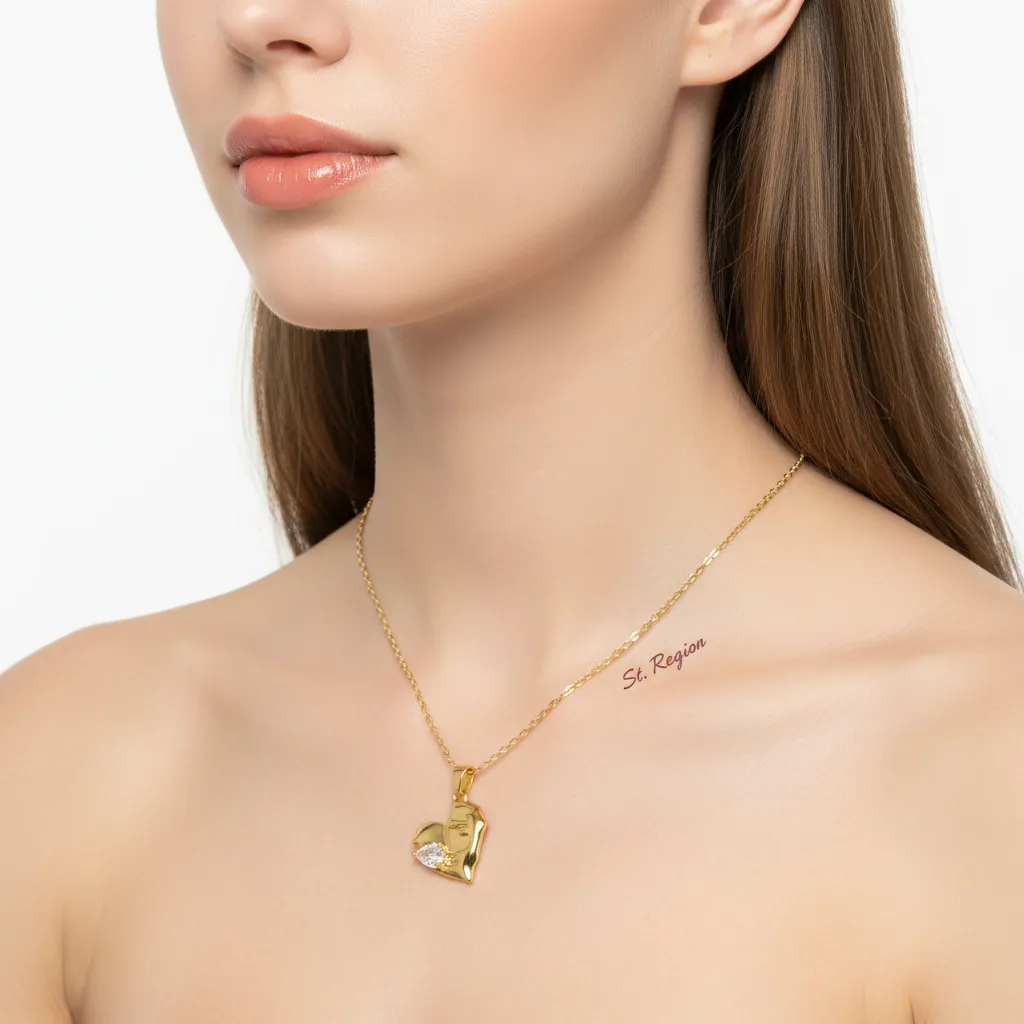 Pear-cut Crystal & Goldtone Heart Pendant Necklace sold by Zulily product image thumbnail 5