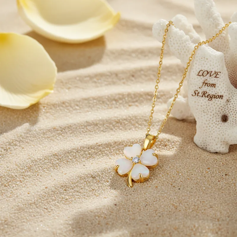 Heart Quartz & Cubic Zirconia Clover Pendant Necklace made by Zulily