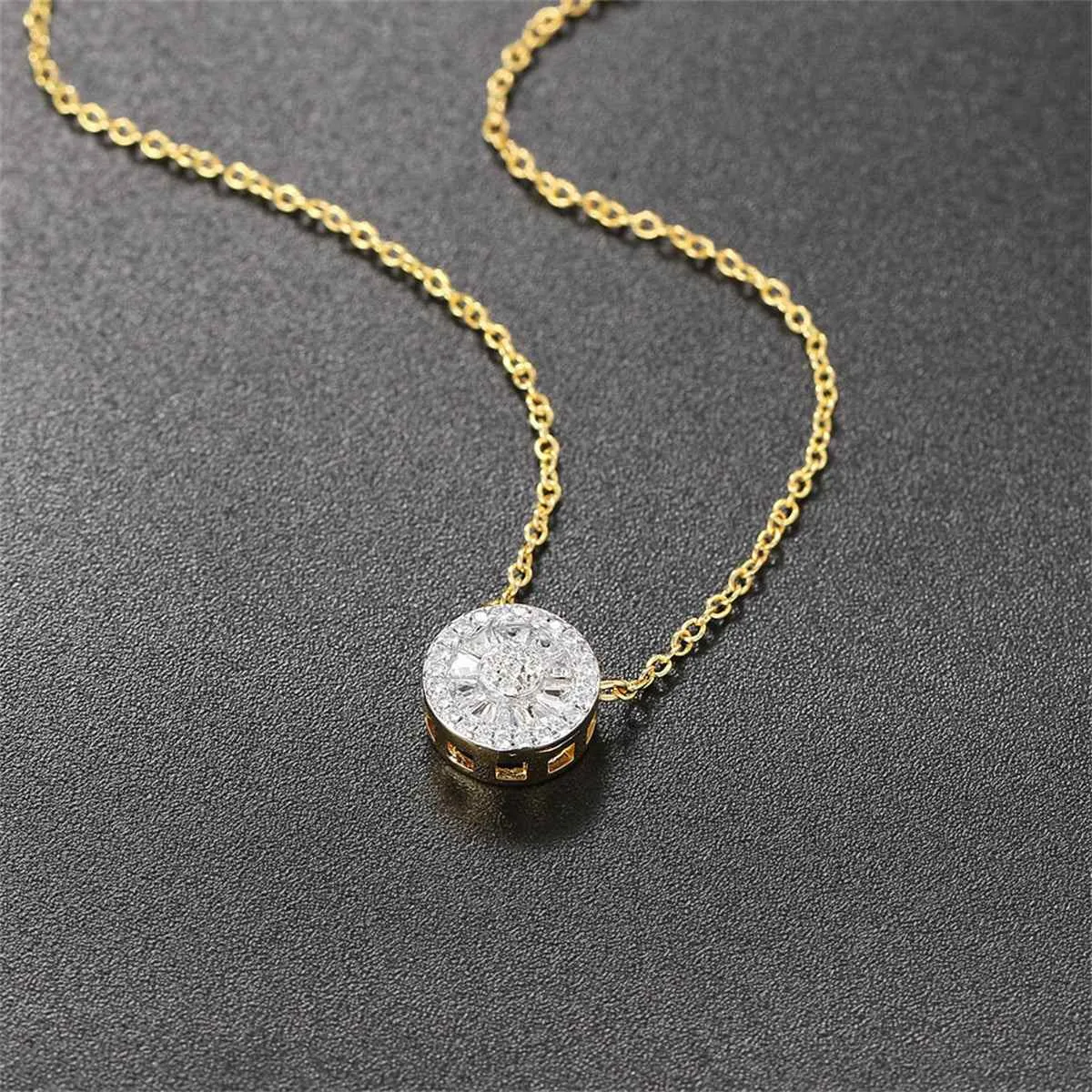 Crystal & Cubic Zirconia Two-Tone Round Pendant Necklace sold by Zulily product image thumbnail 3
