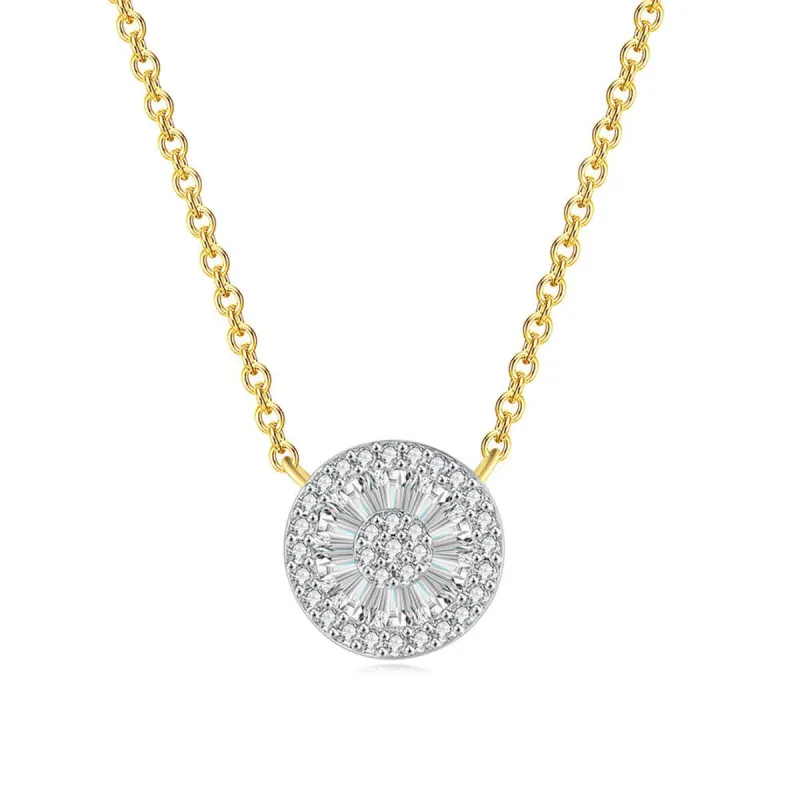 Crystal & Cubic Zirconia Two-Tone Round Pendant Necklace made by Zulily