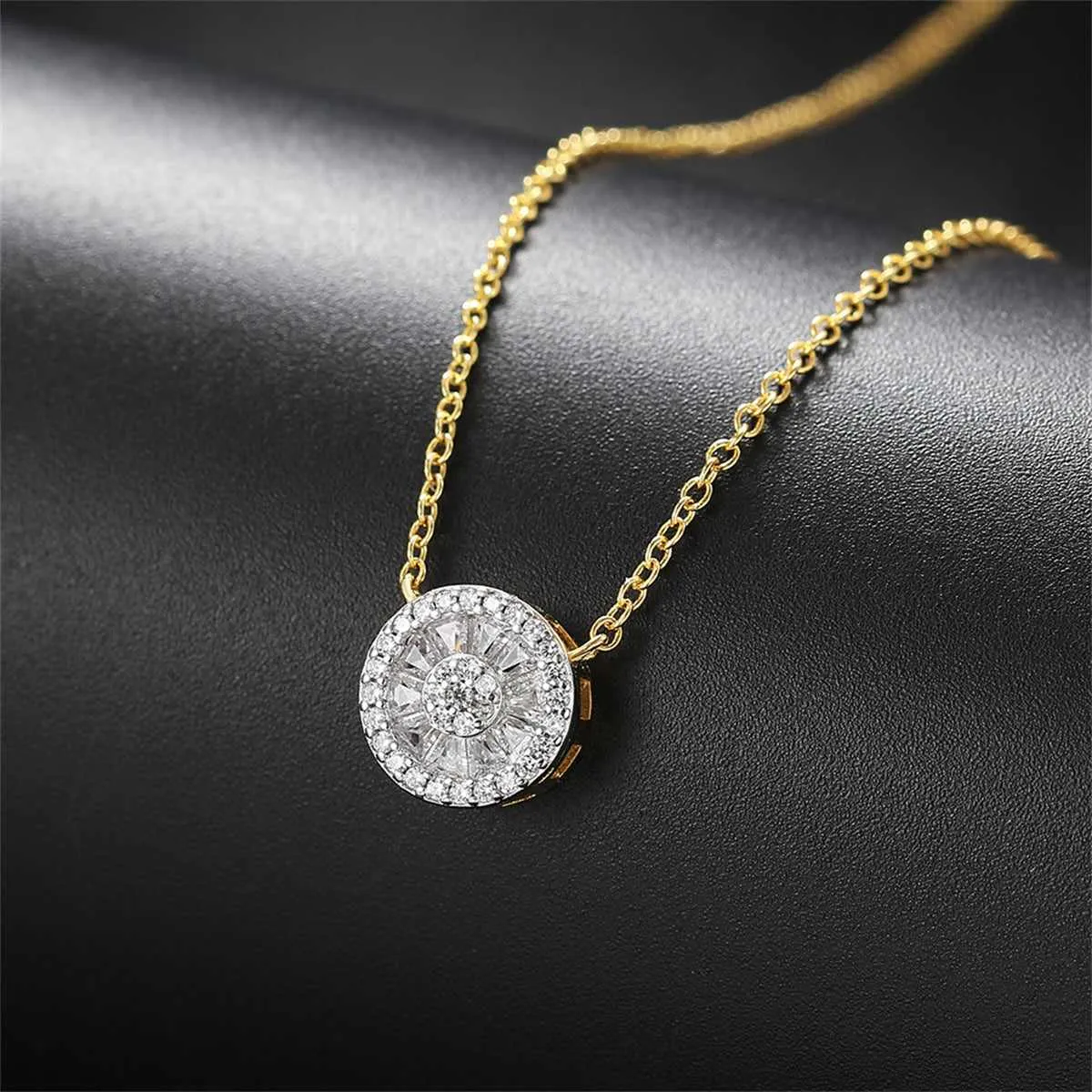 Crystal & Cubic Zirconia Two-Tone Round Pendant Necklace sold by Zulily product image thumbnail 2