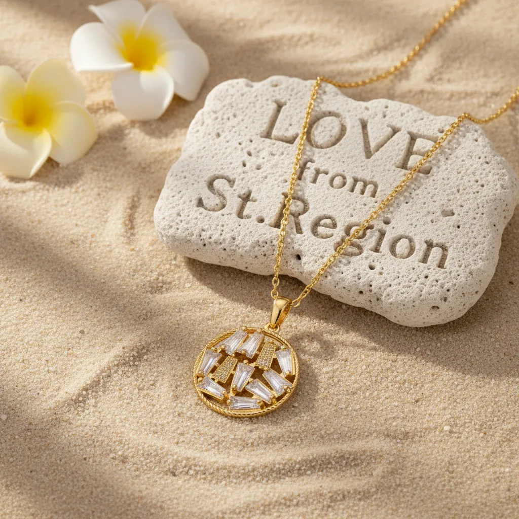 Crystal & Goldtone Round Pendant Necklace sold by Zulily