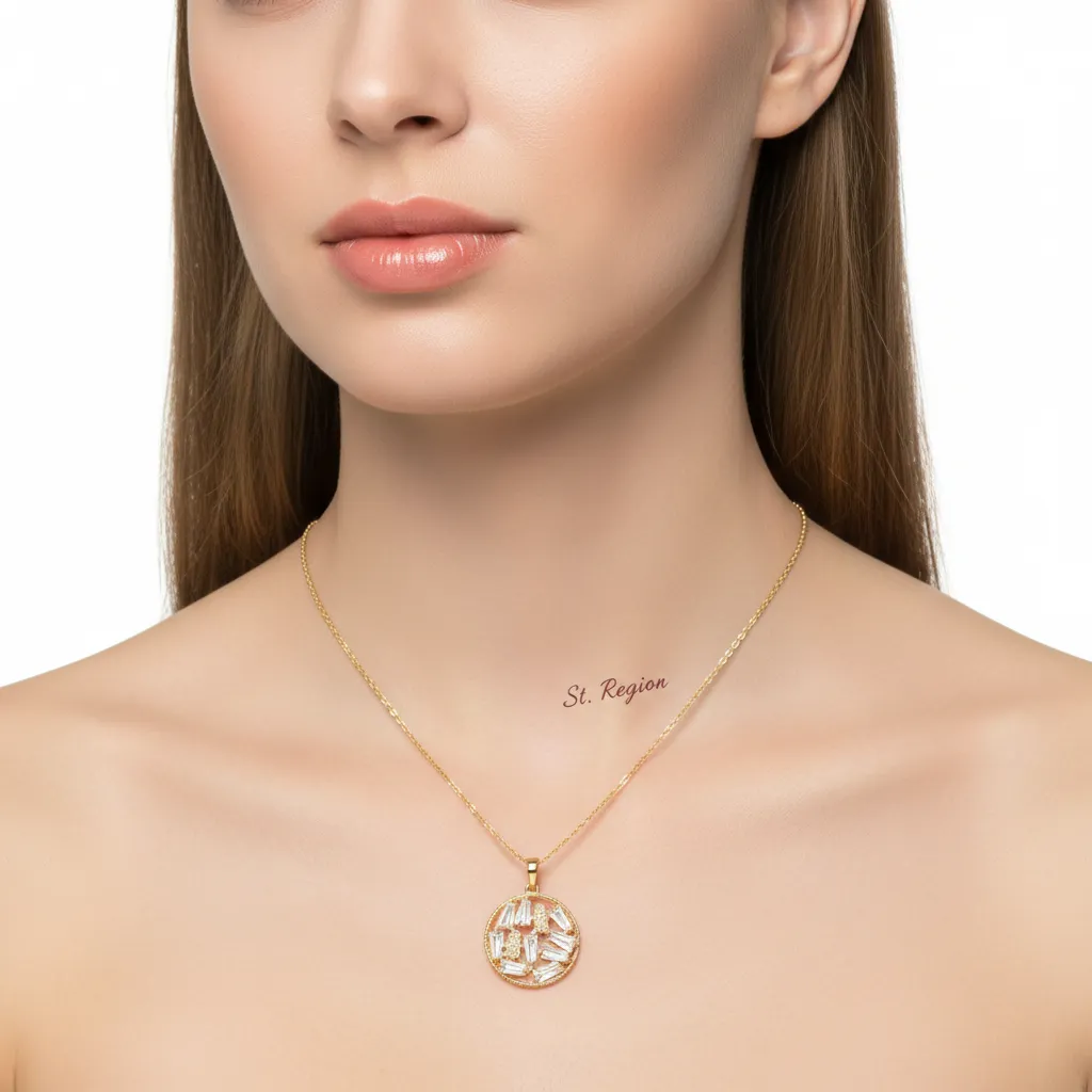 Crystal & Goldtone Round Pendant Necklace sold by Zulily product image thumbnail 5
