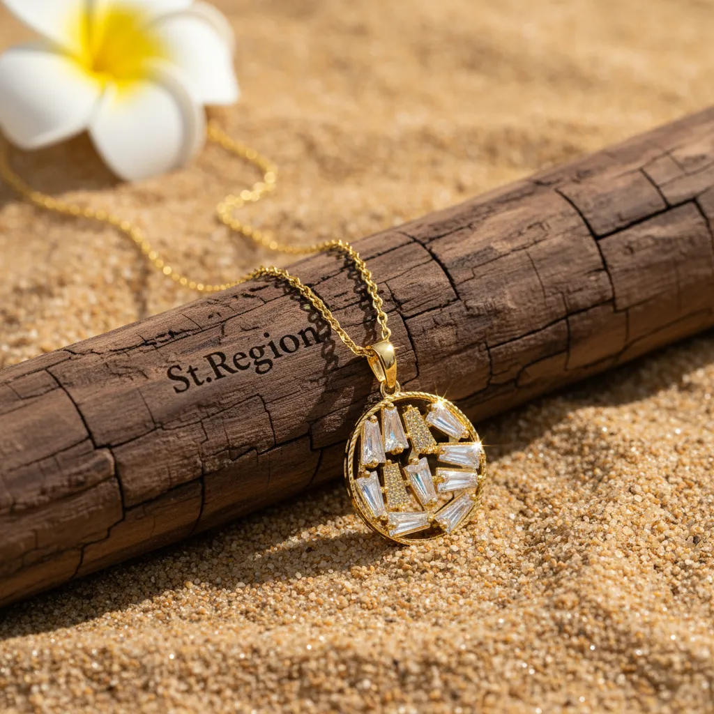 Crystal & Goldtone Round Pendant Necklace sold by Zulily product image thumbnail 3