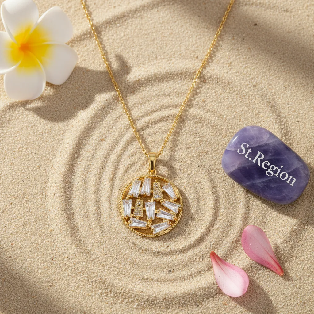 Crystal & Goldtone Round Pendant Necklace sold by Zulily product image thumbnail 4