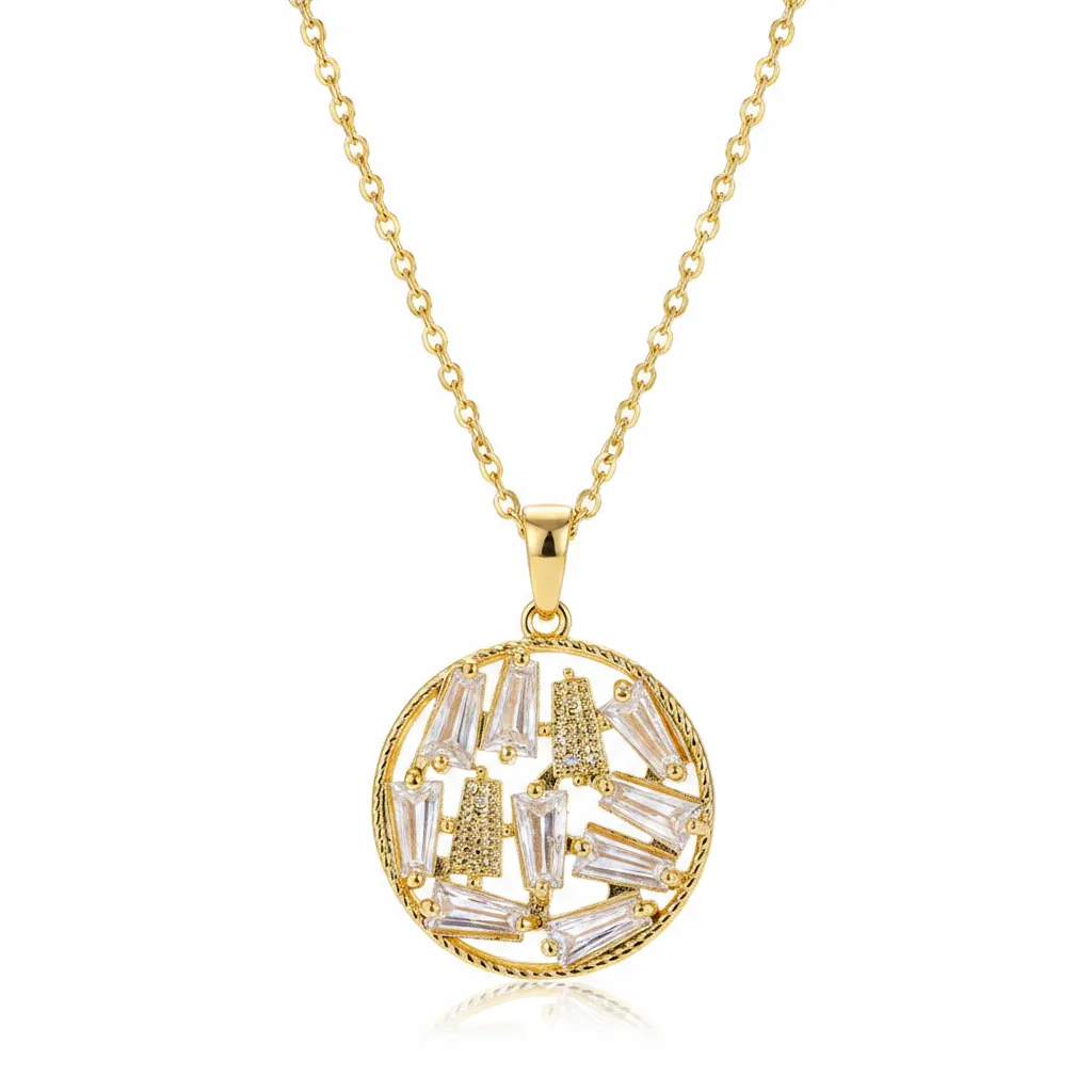 Crystal & Goldtone Round Pendant Necklace sold by Zulily product image thumbnail 2
