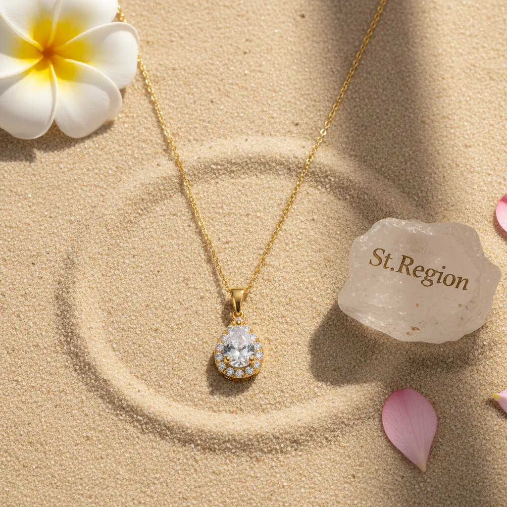 Crystal & Cubic Zirconia Goldtone Teardrop Pendant Necklace sold by Zulily product image thumbnail 4