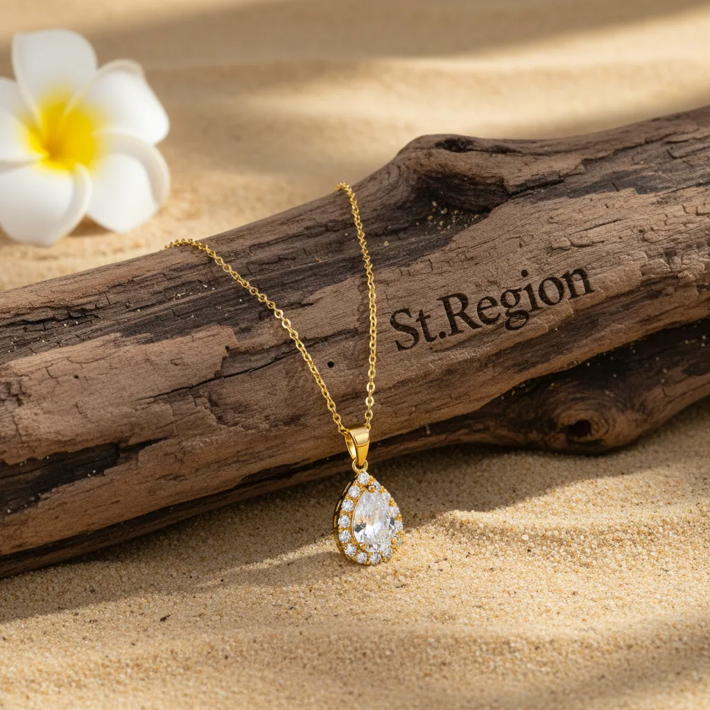 Crystal & Cubic Zirconia Goldtone Teardrop Pendant Necklace sold by Zulily product image thumbnail 3