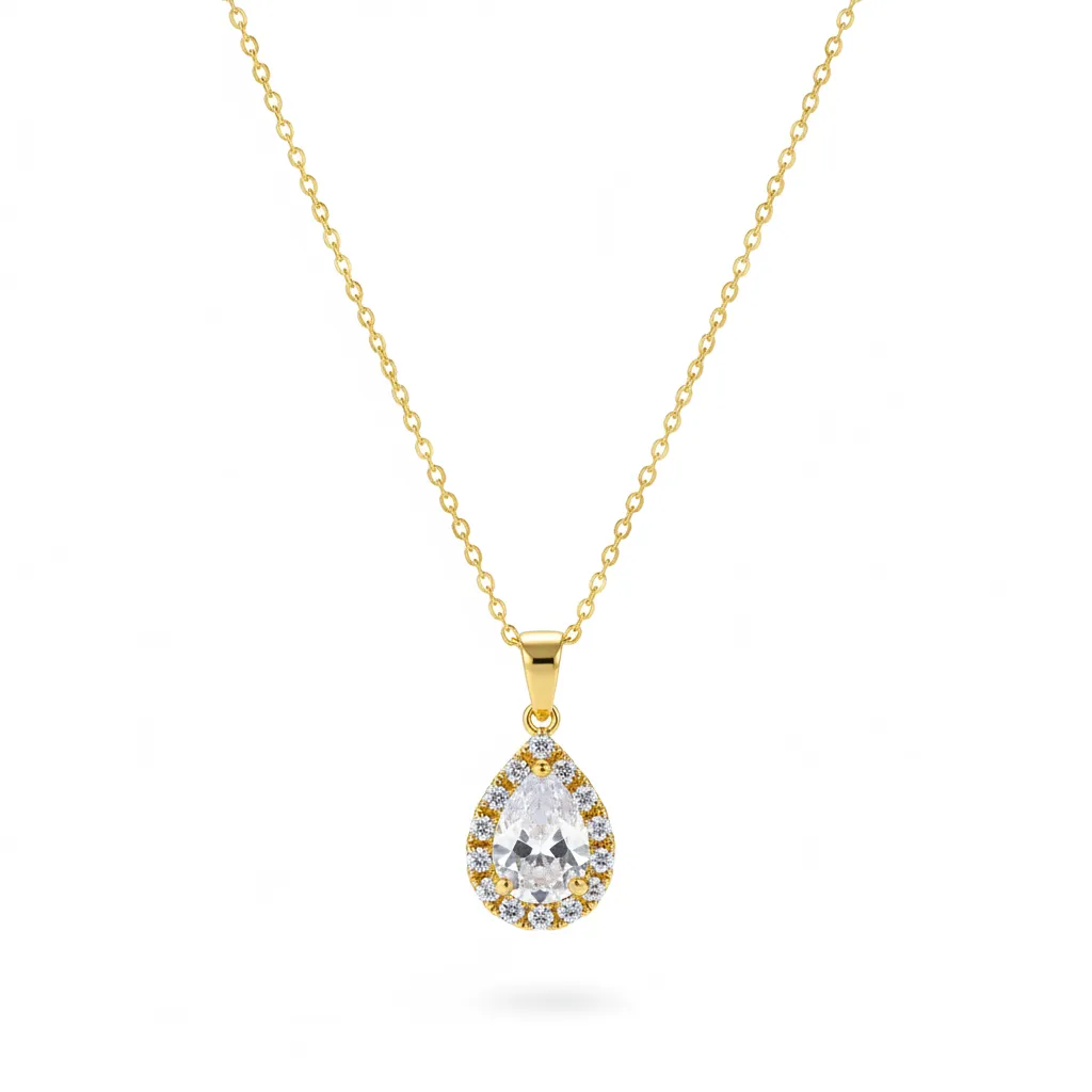 Crystal & Cubic Zirconia Goldtone Teardrop Pendant Necklace sold by Zulily product image thumbnail 2