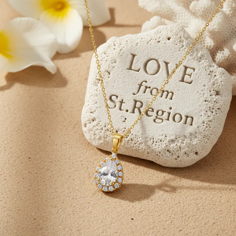 Crystal & Cubic Zirconia Goldtone Teardrop Pendant Necklace made by Zulily