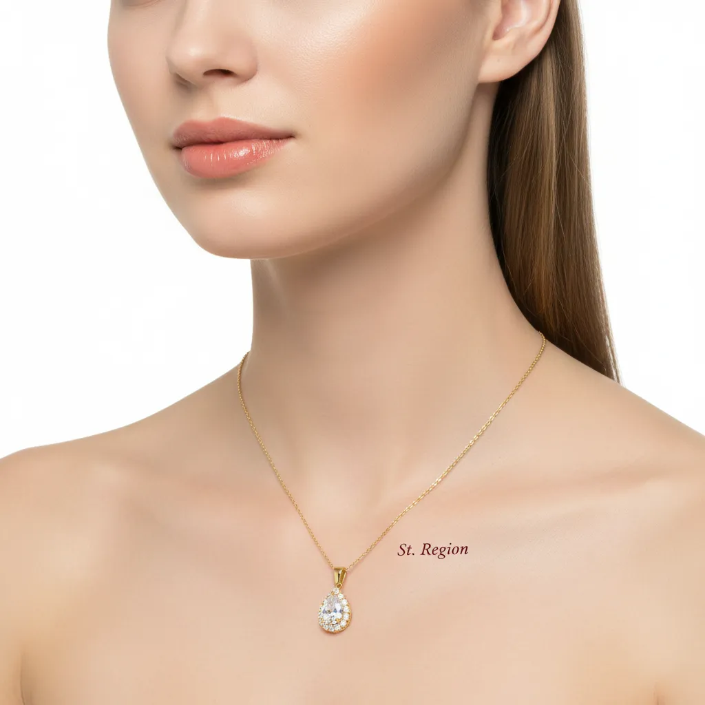 Crystal & Cubic Zirconia Goldtone Teardrop Pendant Necklace sold by Zulily product image thumbnail 5
