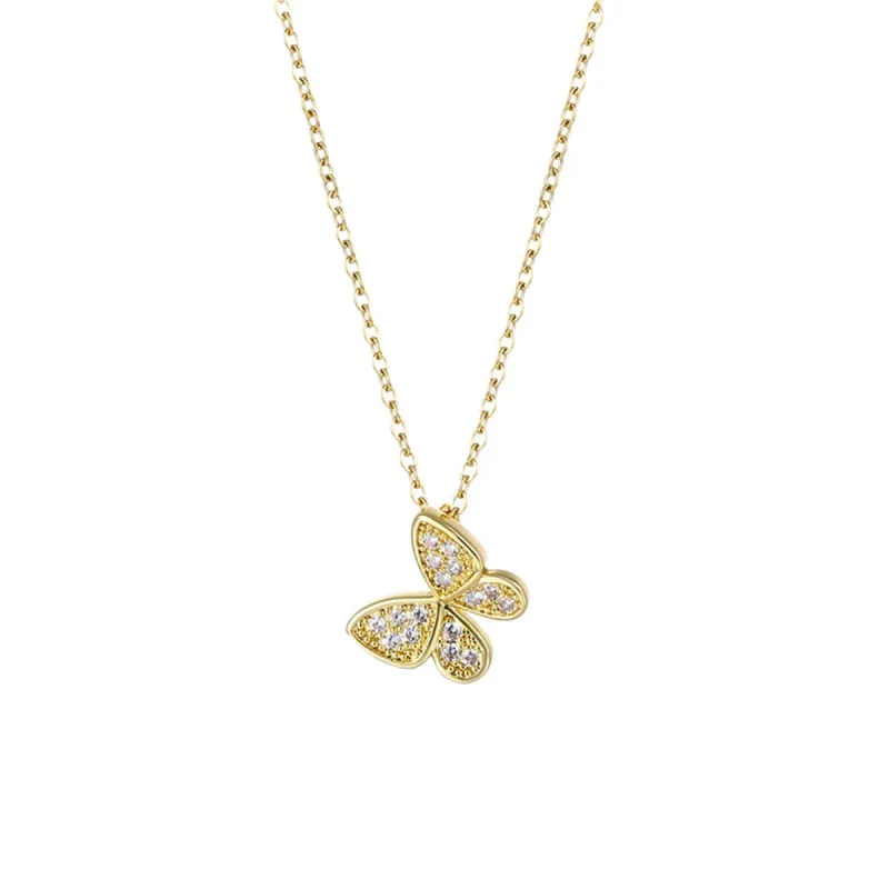 Cubic Zirconia & Goldtone Butterfly Pendant Necklace made by Zulily