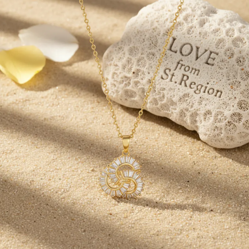 Crystal & Goldtone Interlocked Swirl Pendant Necklace made by Zulily