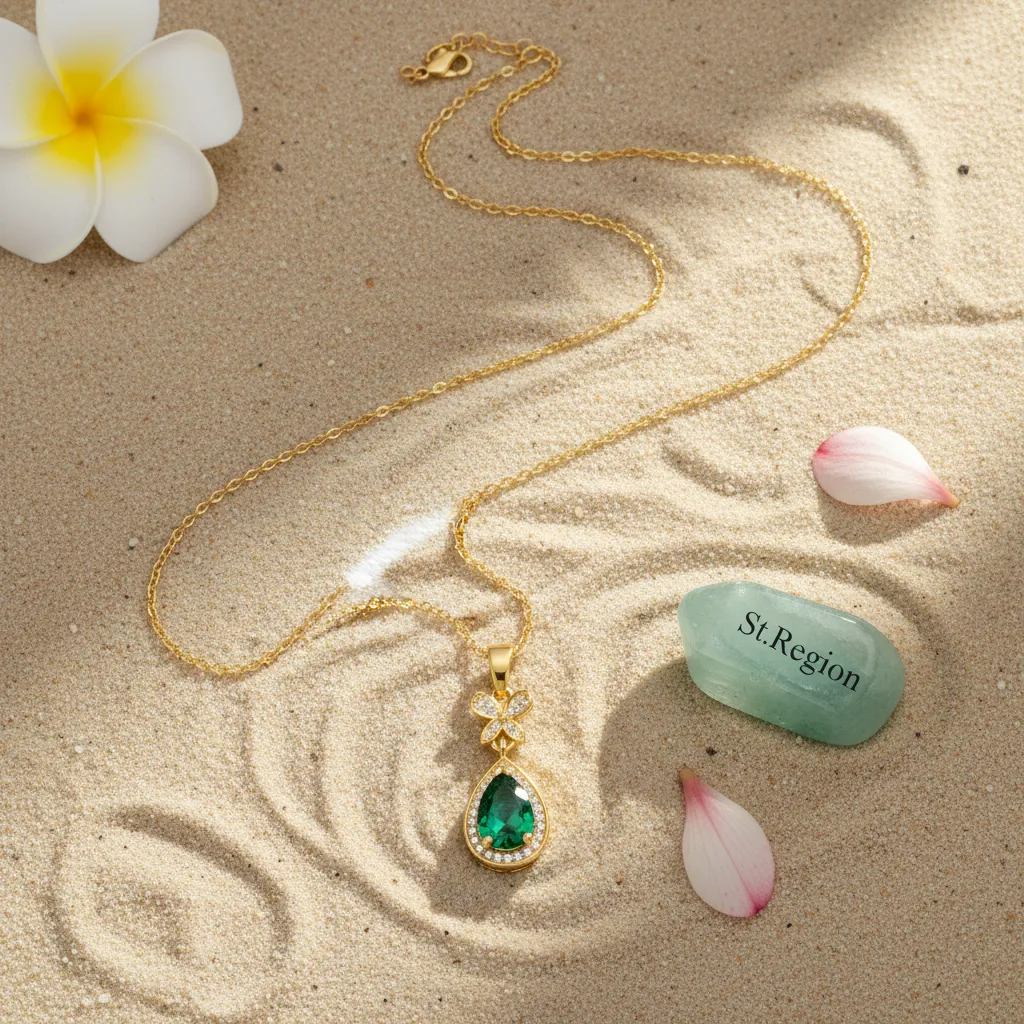 Green Crystal & Cubic Zirconia Butterfly Drop Pendant Necklace sold by Zulily product image thumbnail 4