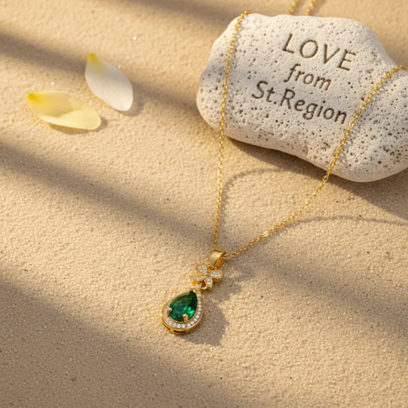 Green Crystal & Cubic Zirconia Butterfly Drop Pendant Necklace made by Zulily