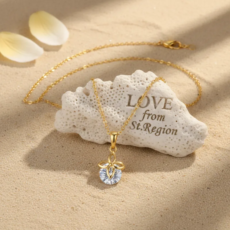 Crystal & Goldtone Clover Pendant Necklace made by Zulily