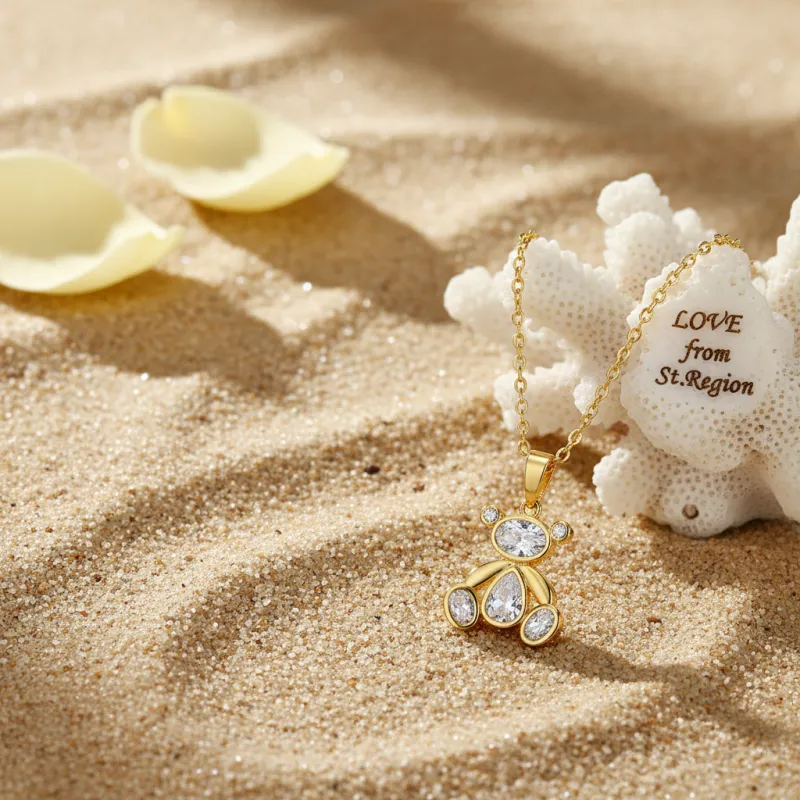 Crystal & Cubic Zirconia Goldtone Bear Pendant Necklace made by Zulily