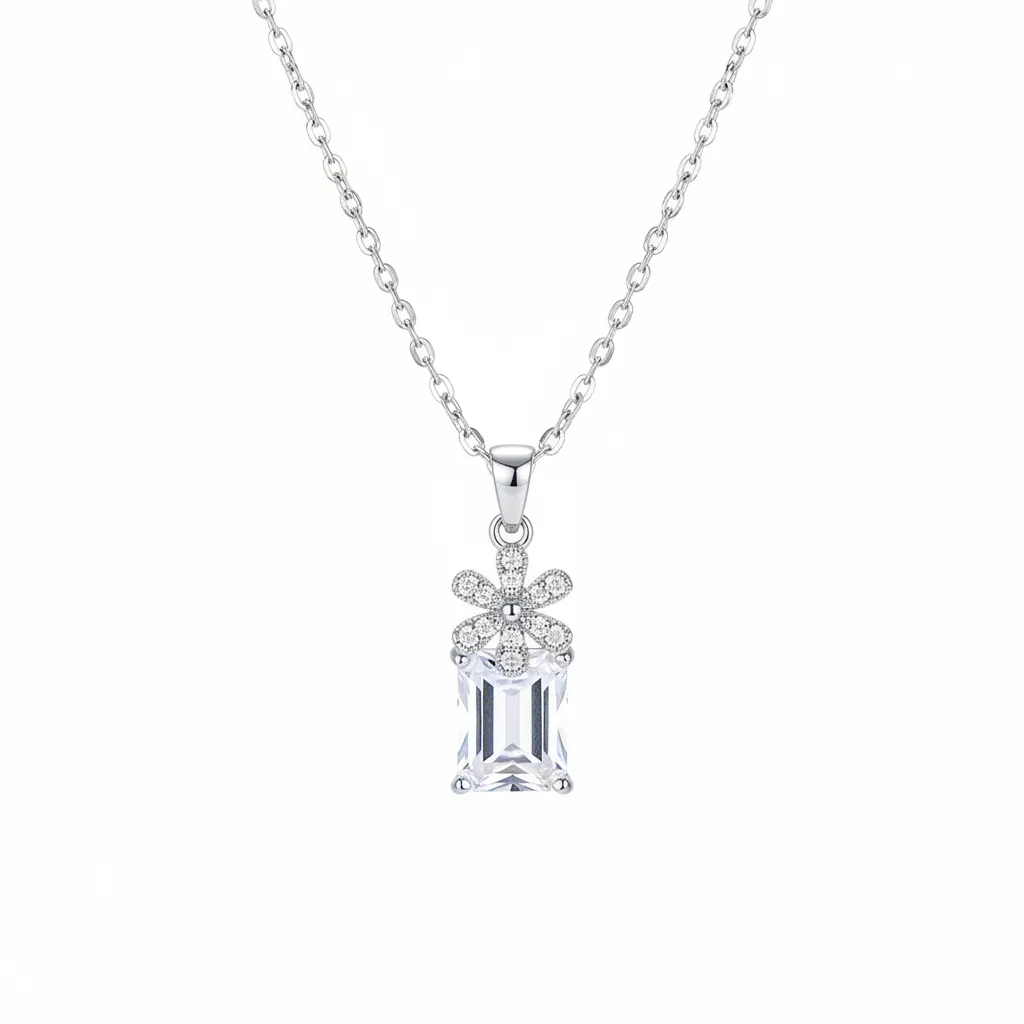 Cubic Zirconia & Crystal Floral Pendant Necklace sold by Zulily product image thumbnail 2