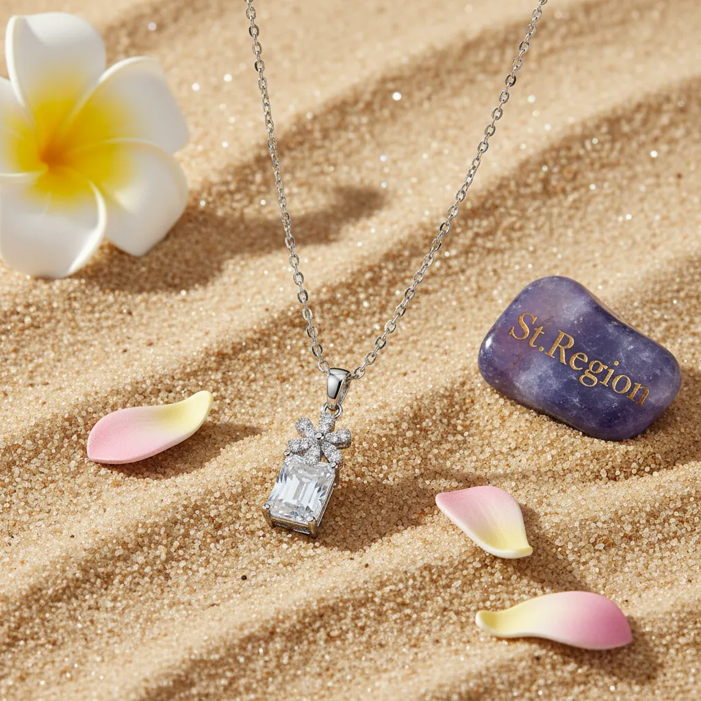 Cubic Zirconia & Crystal Floral Pendant Necklace sold by Zulily product image thumbnail 4