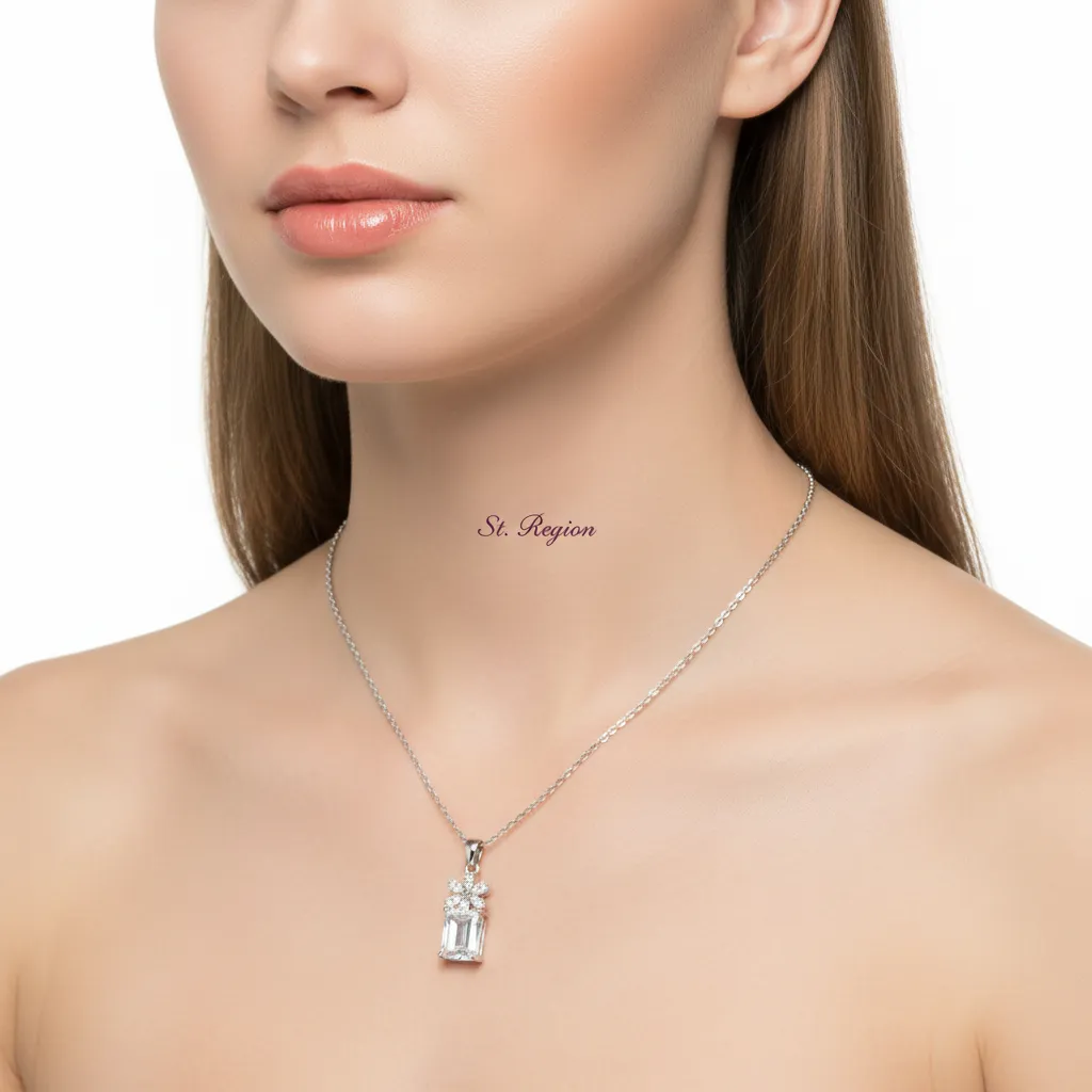 Cubic Zirconia & Crystal Floral Pendant Necklace sold by Zulily product image thumbnail 5