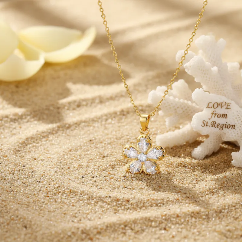 Crystal & Cubic Zirconia Floral Pendant Necklace made by Zulily