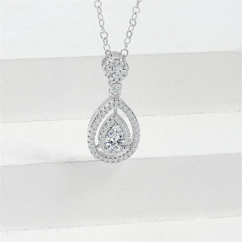 Pear Crystal & Cubic Zirconia Drop Pendant Necklace made by Zulily