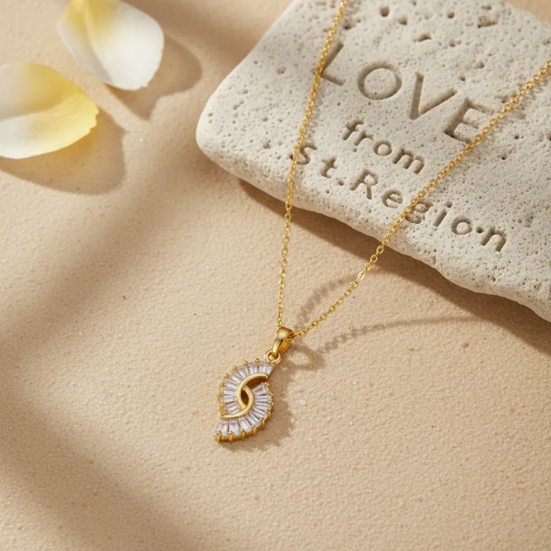 Crystal & Goldtone Botanical Pendant Necklace made by Zulily