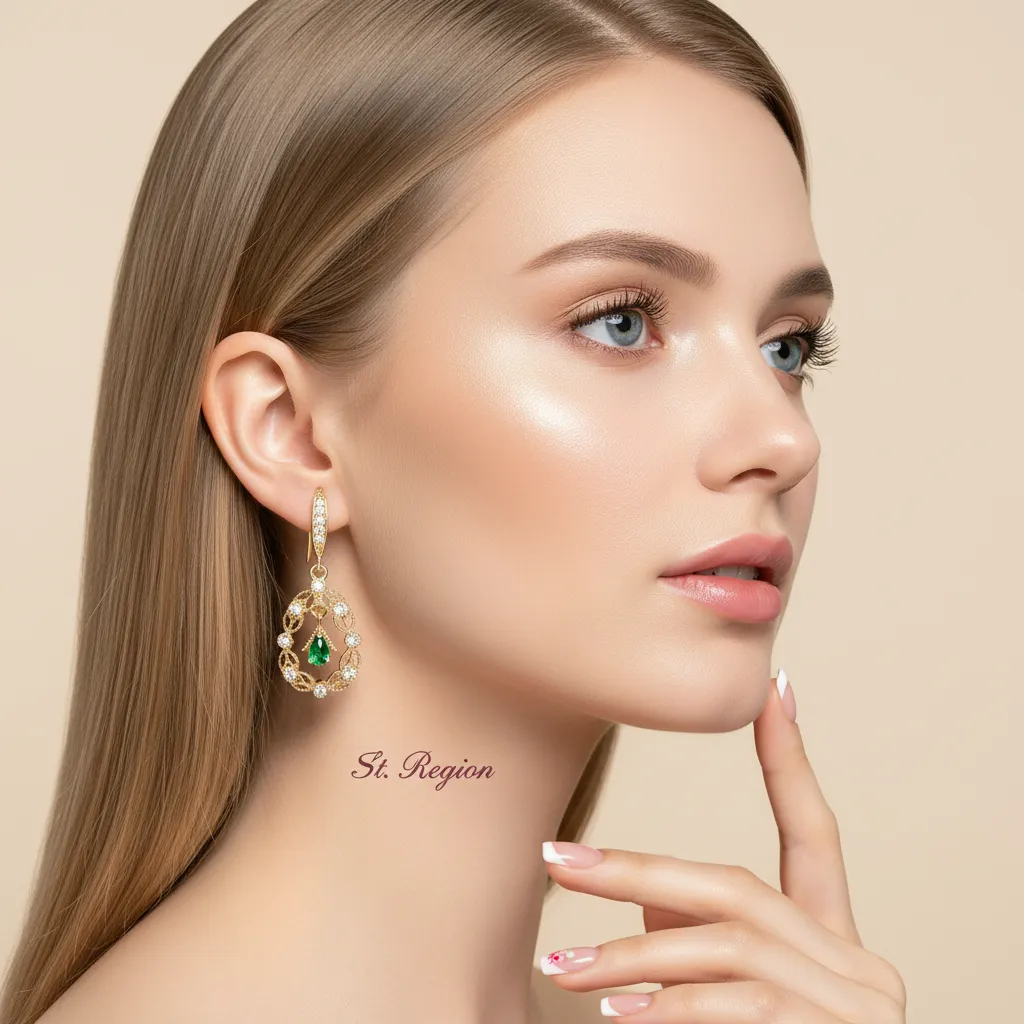 Green Crystal & Cubic Zirconia Goldtone Rattan Drop Hook Earrings sold by Zulily product image thumbnail 5