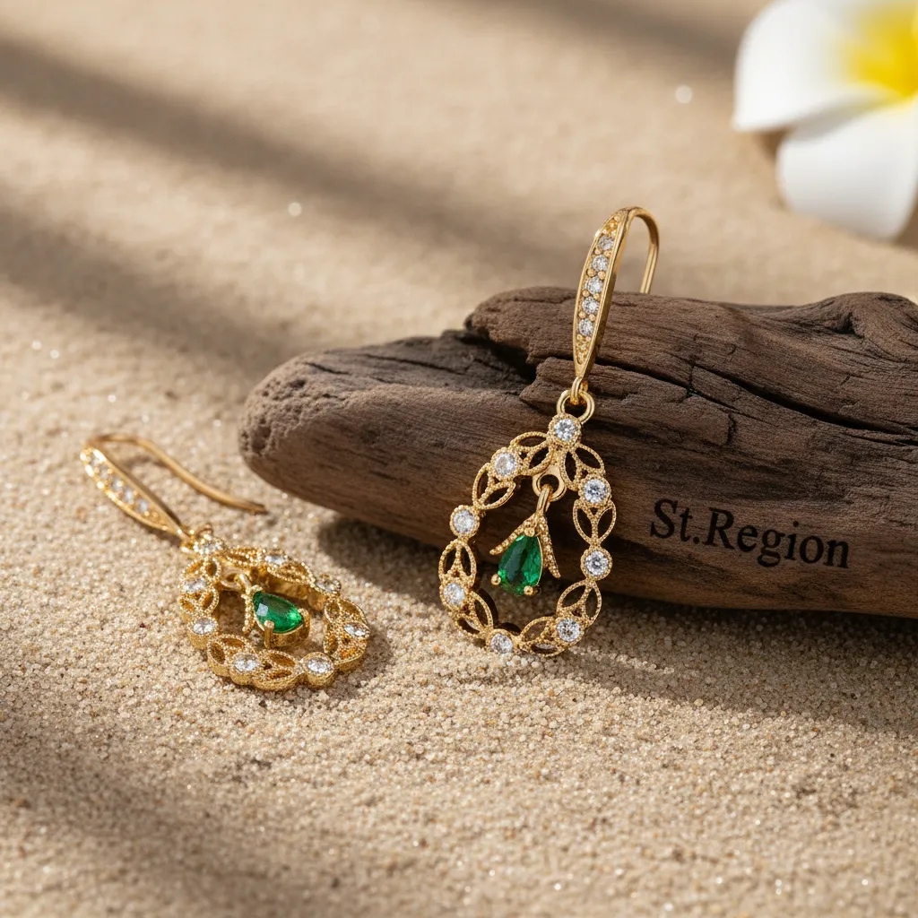Green Crystal & Cubic Zirconia Goldtone Rattan Drop Hook Earrings sold by Zulily